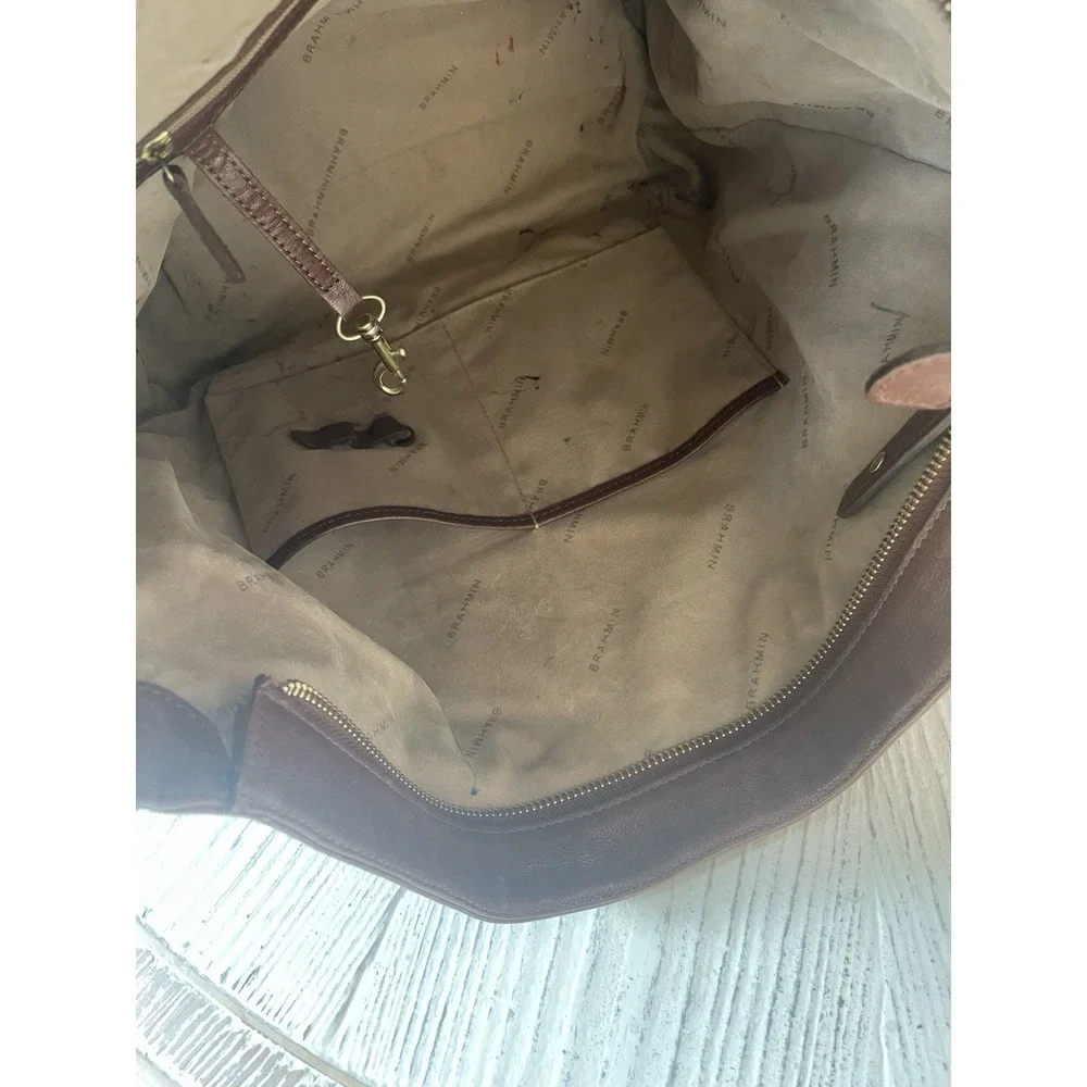 Brahmin Handbag Soft Brown‎ Leather Top Handle Purse Gold Hardware